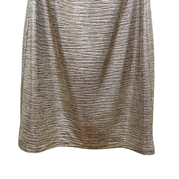 Alice + Olivia Nelle Fitted Mini Dress Champagne Metallic Bronze Size 6 New - Picture 6 of 12